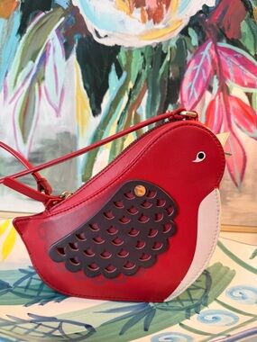 Preloved  Kate Spade Novelty Red Robin Ooh La La Bird Small Crossbody❤️🐦